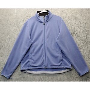 L.L. Bean Jacket Womens‎ Large Purple Feather Fleece 0 Bagy Winter Warm Full Zip